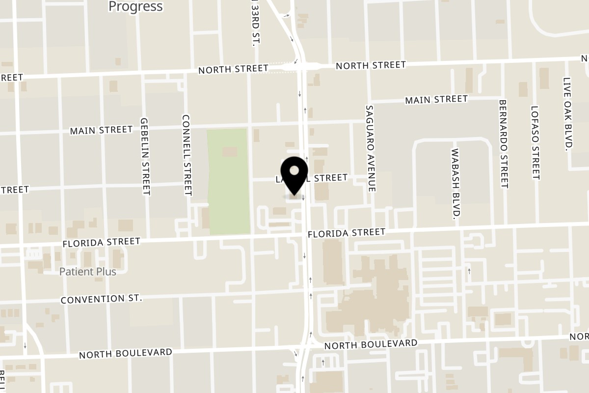 Map showing the location of Jaws Hot Chicken & Seafood East Baton Rouge on 345 N Acadian Thruway in Baton Rouge