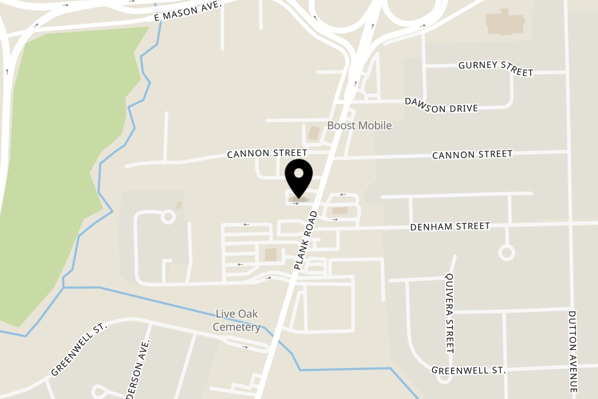 Map showing the location of Jaws Hot Chicken & Seafood Baton Rouge on 6035 Plank Rd in Baton Rouge